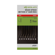 Carlige legate Korum - Power Braid Spiked Method Hair Rigs 15lb Size 10 Barbed 4 inch